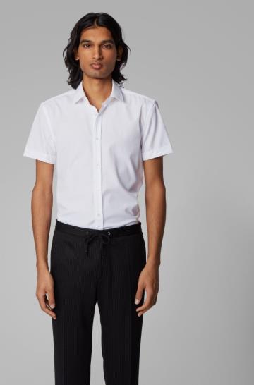 Koszula BOSS Slim Fit Białe Męskie (Pl09364)